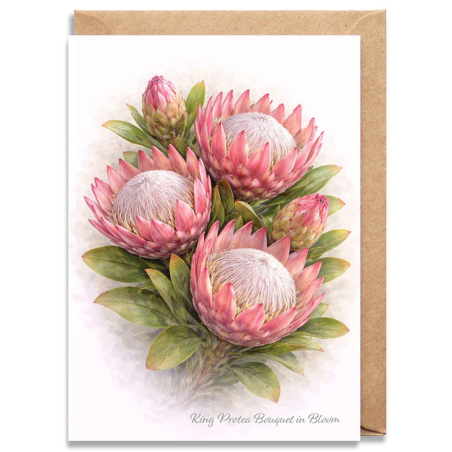 King Protea Bouquet in Bloom Greeting Card