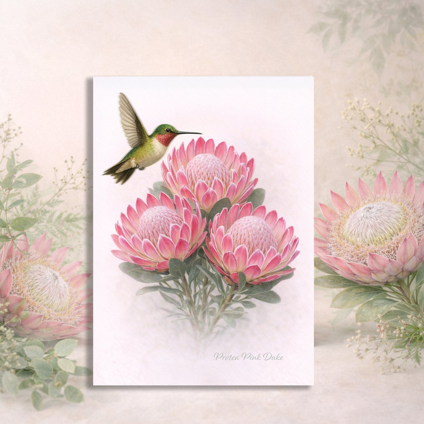 Pink Duke Protea Greeting Card