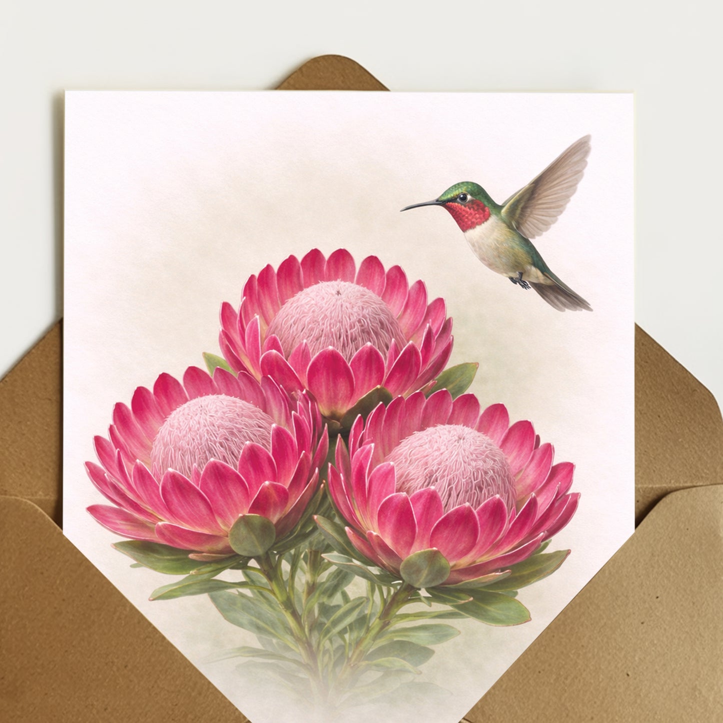 Pink Duke Protea Greeting Card