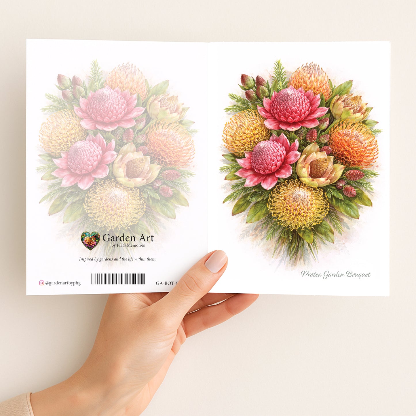 Protea Garden Bouquet Greeting Cards