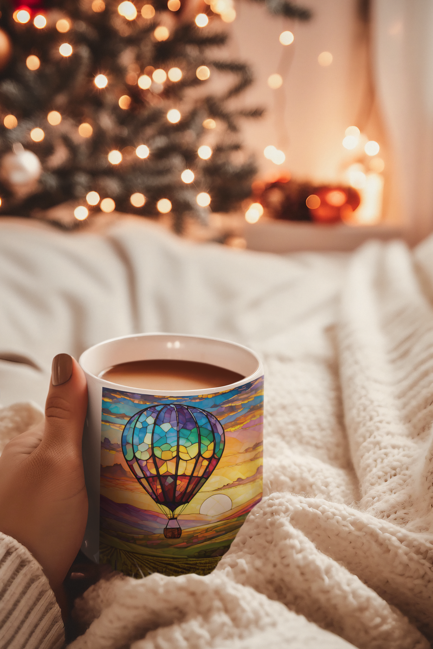 Hot Air Balloon Flying Over Temecula Ceramic Mug, (11oz, 15oz)